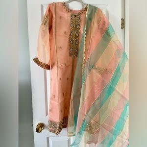 new embroidered 3 pc dress